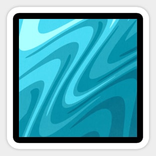 Blue Abstract Swirl 70s Retro Sticker